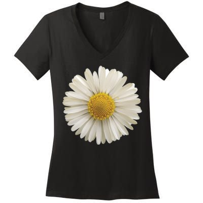 White Daisy Women's V-Neck T-Shirt