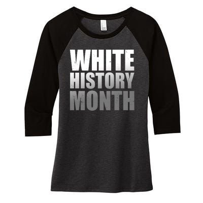 White History Month Women's Tri-Blend 3/4-Sleeve Raglan Shirt