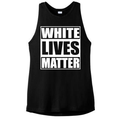 White Lives Matter Ladies PosiCharge Tri-Blend Wicking Tank