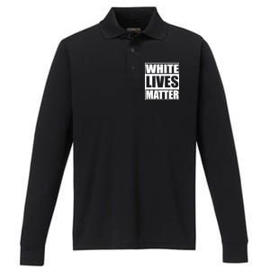 White Lives Matter Performance Long Sleeve Polo