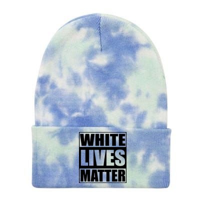 White Lives Matter Tie Dye 12in Knit Beanie