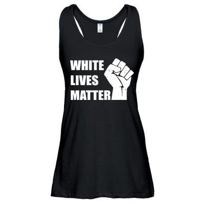 White Lives Matter Fist Ladies Essential Flowy Tank