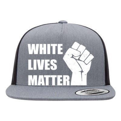 White Lives Matter Fist Flat Bill Trucker Hat