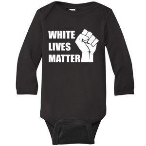 White Lives Matter Fist Baby Long Sleeve Bodysuit