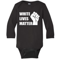 White Lives Matter Fist Baby Long Sleeve Bodysuit