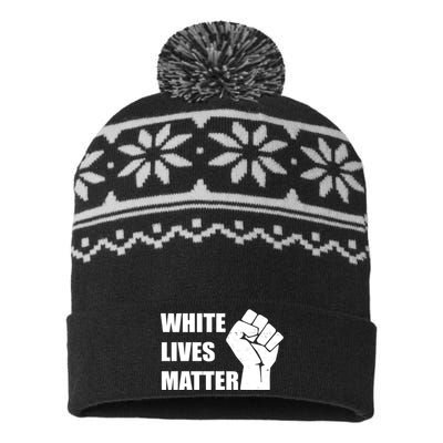 White Lives Matter Fist USA-Made Snowflake Beanie