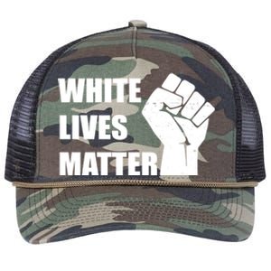 White Lives Matter Fist Retro Rope Trucker Hat Cap