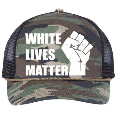 White Lives Matter Fist Retro Rope Trucker Hat Cap