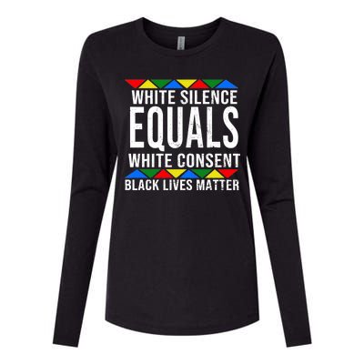 White Silence Black Lives Matter Womens Cotton Relaxed Long Sleeve T-Shirt