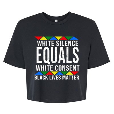 White Silence Black Lives Matter Bella+Canvas Jersey Crop Tee