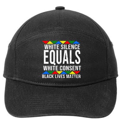 White Silence Black Lives Matter 7-Panel Snapback Hat