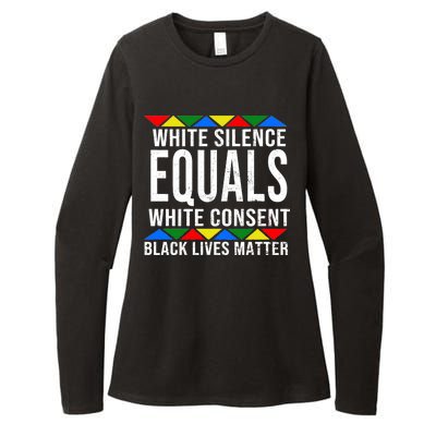 White Silence Black Lives Matter Womens CVC Long Sleeve Shirt