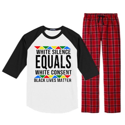 White Silence Black Lives Matter Raglan Sleeve Pajama Set