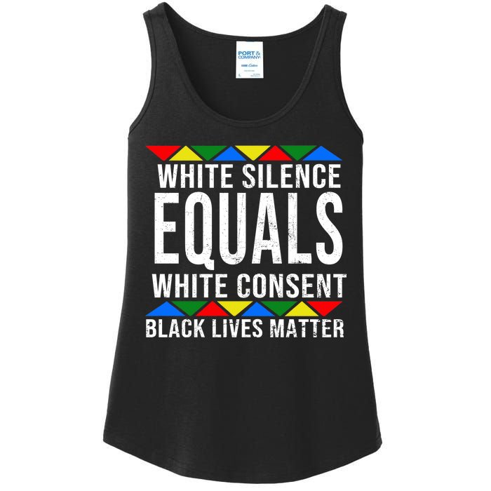 White Silence Black Lives Matter Ladies Essential Tank