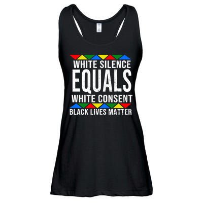 White Silence Black Lives Matter Ladies Essential Flowy Tank