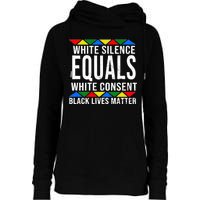 White Silence Black Lives Matter Womens Funnel Neck Pullover Hood