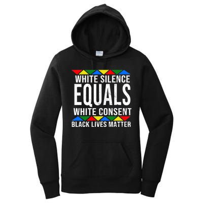 White Silence Black Lives Matter Women's Pullover Hoodie