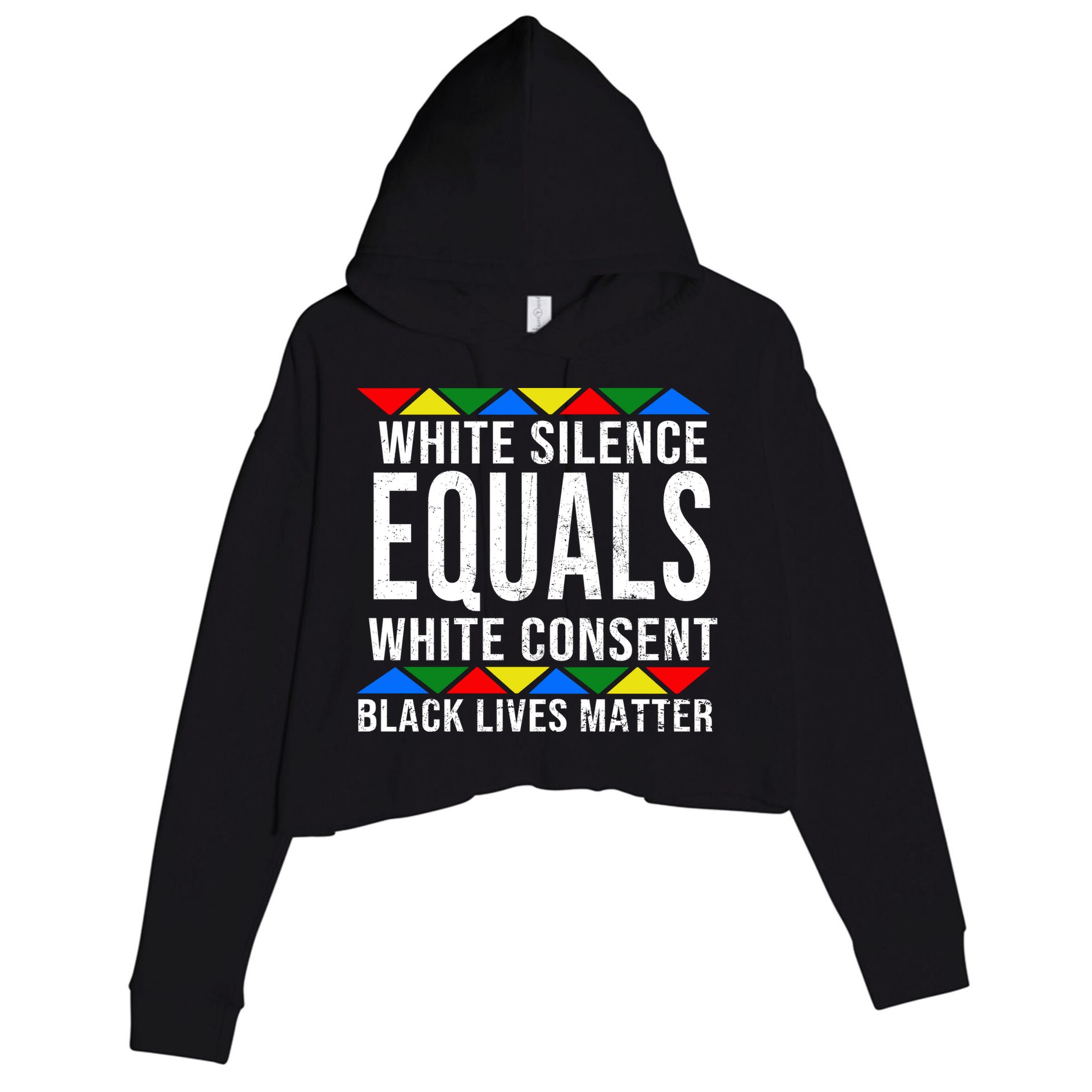 White Silence Black Lives Matter Crop Fleece Hoodie