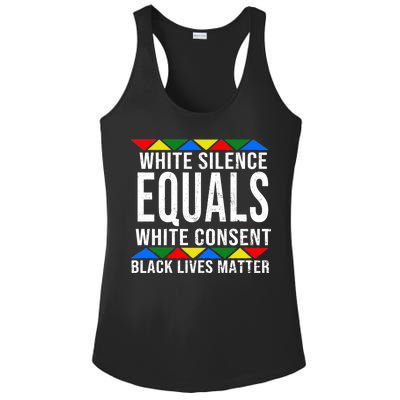 White Silence Black Lives Matter Ladies PosiCharge Competitor Racerback Tank