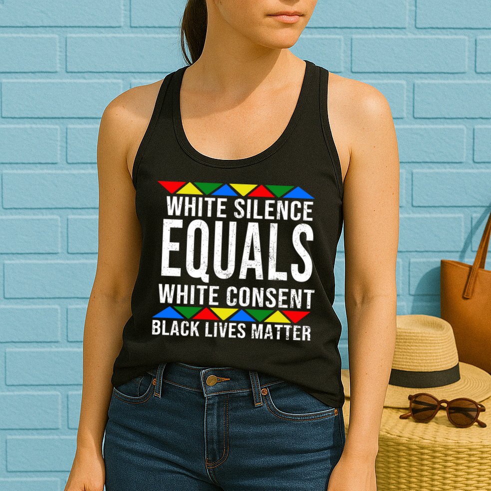 White Silence Black Lives Matter Womens Tank Top