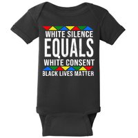 White Silence Black Lives Matter Baby Bodysuit