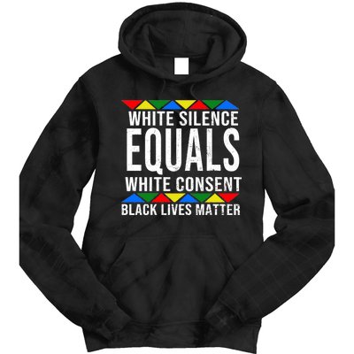 White Silence Black Lives Matter Tie Dye Hoodie