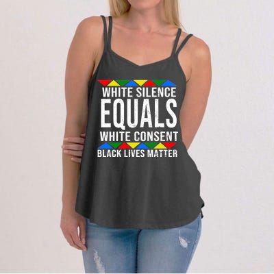 White Silence Black Lives Matter Women's Strappy Tank