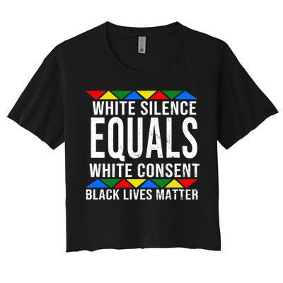 White Silence Black Lives Matter Women's Crop Top Tee