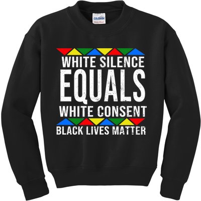 White Silence Black Lives Matter Kids Sweatshirt
