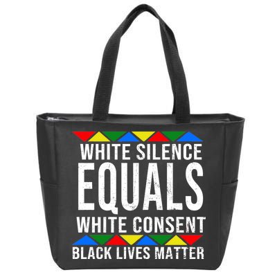 White Silence Black Lives Matter Zip Tote Bag