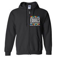 White Silence Black Lives Matter Full Zip Hoodie