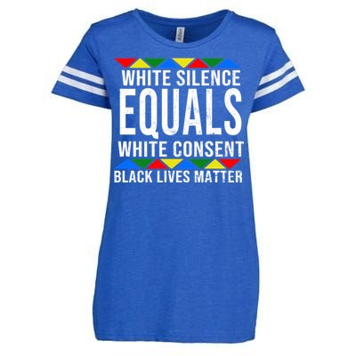 White Silence Black Lives Matter Enza Ladies Jersey Football T-Shirt