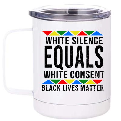 White Silence Black Lives Matter 12 oz Stainless Steel Tumbler Cup