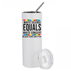 White Silence Black Lives Matter Stainless Steel Tumbler