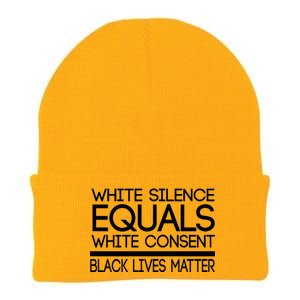 White Silence Equals White Consent Black Lives Matter Knit Cap Winter Beanie