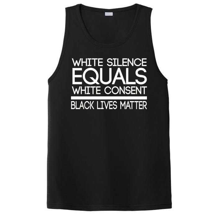 White Silence Equals White Consent Black Lives Matter PosiCharge Competitor Tank