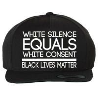 White Silence Equals White Consent Black Lives Matter Wool Snapback Cap