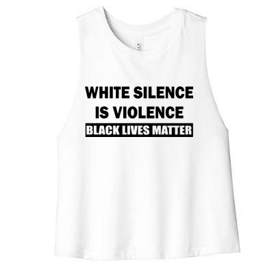 White Silence Is Violence Women's Racerback Cropped Tank