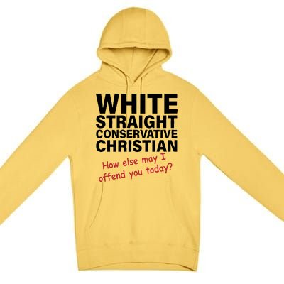 White Straight Conservative Christian Premium Pullover Hoodie