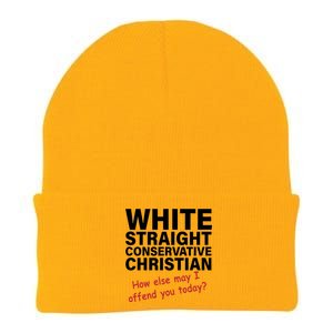 White Straight Conservative Christian Knit Cap Winter Beanie