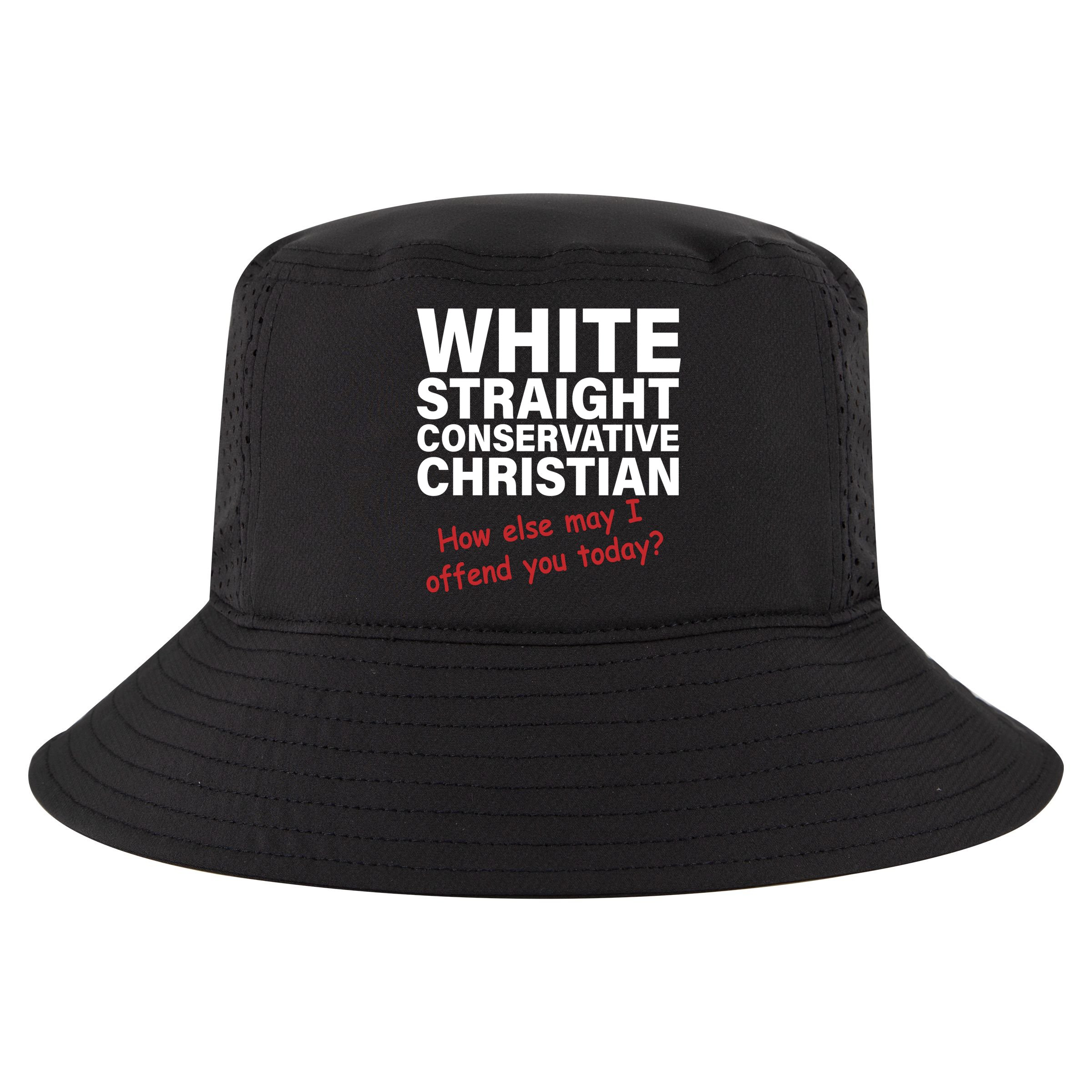 White Straight Conservative Christian Cool Comfort Performance Bucket Hat