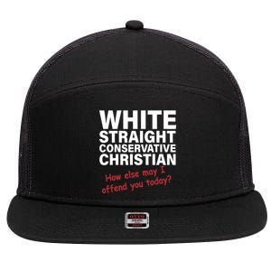 White Straight Conservative Christian 7 Panel Mesh Trucker Snapback Hat