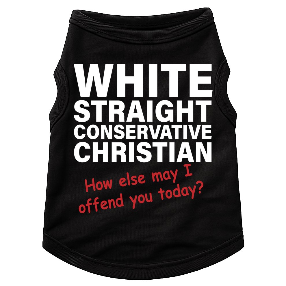 White Straight Conservative Christian Doggie Tank