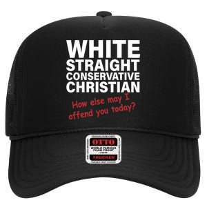 White Straight Conservative Christian High Crown Mesh Back Trucker Hat