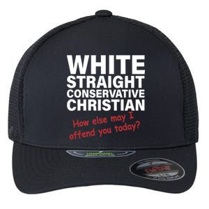 White Straight Conservative Christian Flexfit Unipanel Trucker Cap