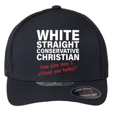 White Straight Conservative Christian Flexfit Unipanel Trucker Cap