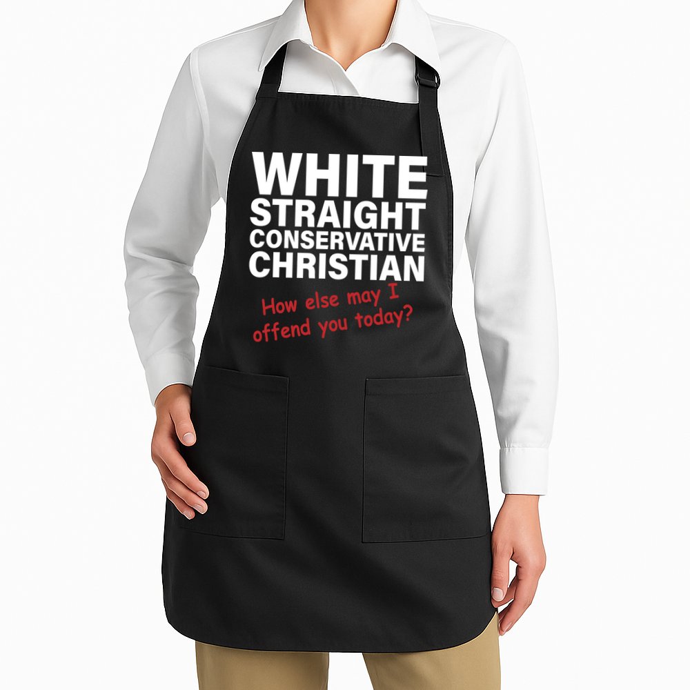 White Straight Conservative Christian Apron