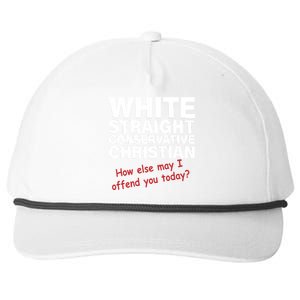 White Straight Conservative Christian Snapback Five-Panel Rope Hat