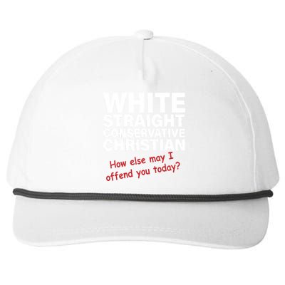 White Straight Conservative Christian Snapback Five-Panel Rope Hat