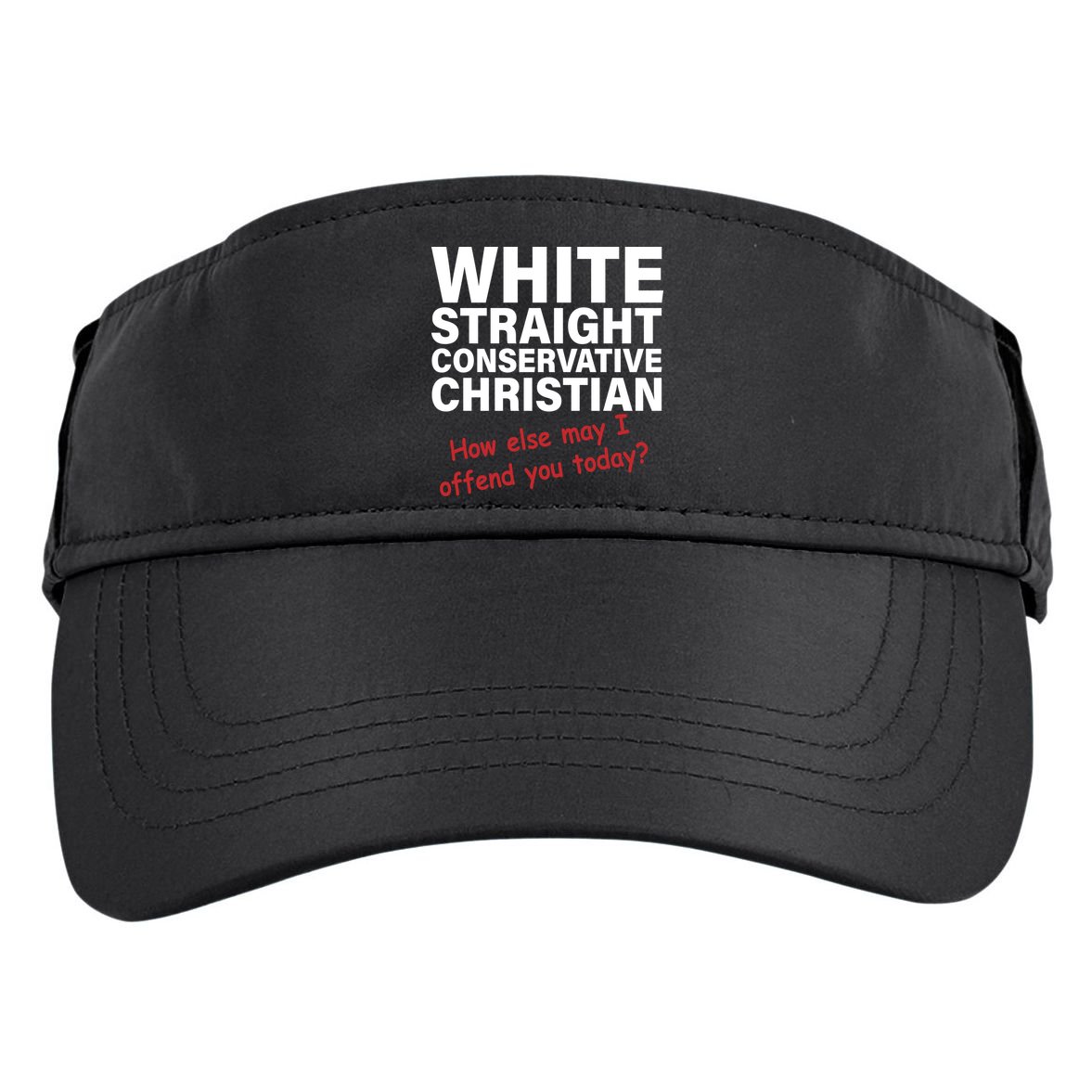 White Straight Conservative Christian Adult Drive Performance Visor